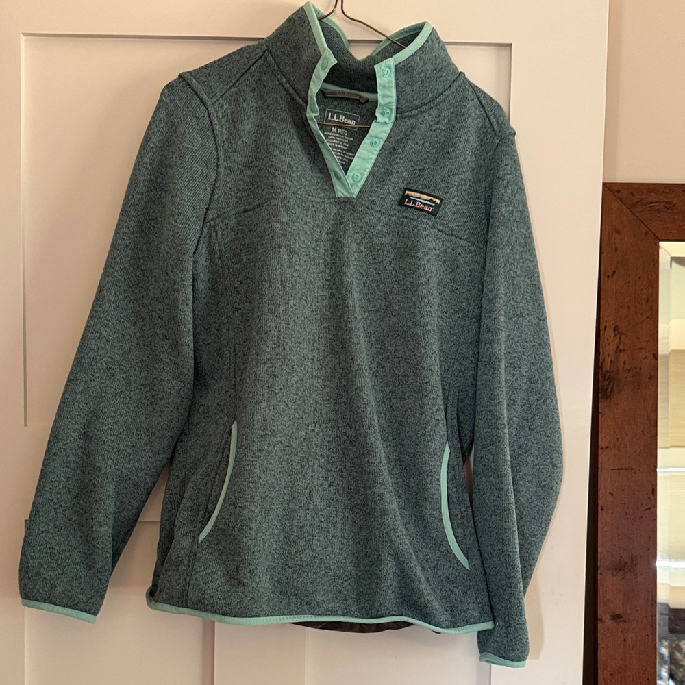 L.L. Bean Teal Fleece Pullover